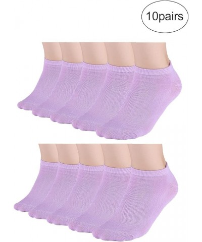 Athletic Low Cut Ankle Socks-Stretch Cuffs Soft 10 Pairs Purple $8.40 Activewear