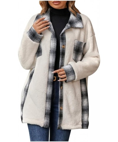 Womens Winter Coats Plus Size Warm Sherpa Teddy Coat Zip Up Hoodies Dressy Casual Cute Fleece Jackets Clothes (S-5X) 03-white...