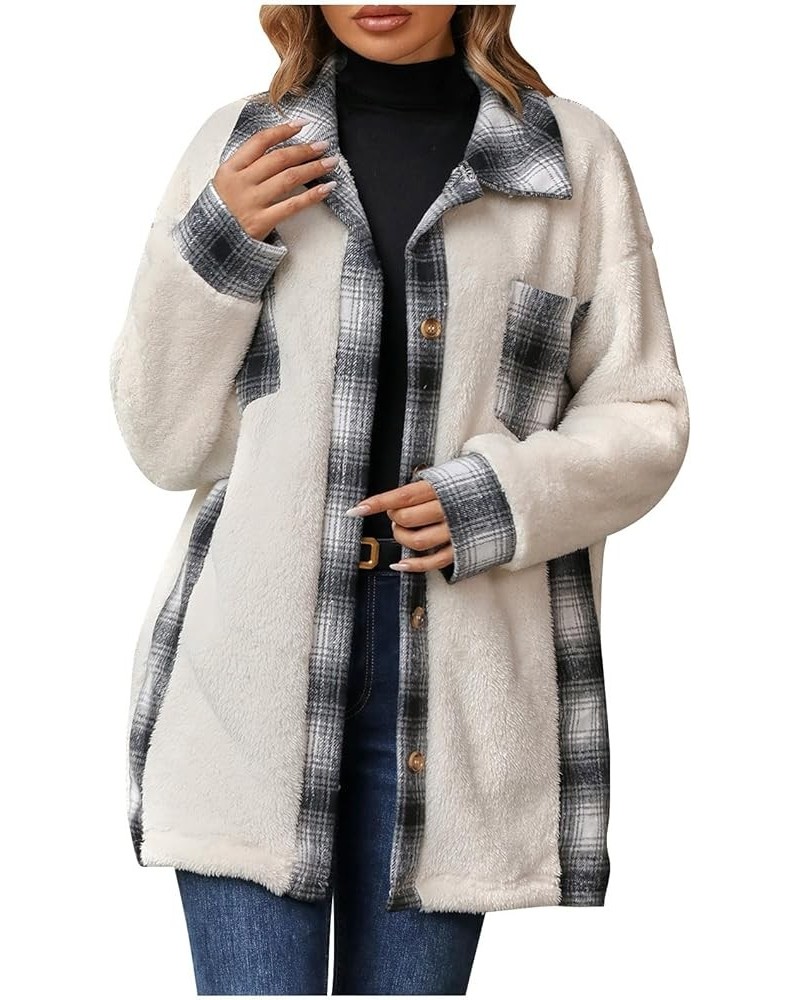 Womens Winter Coats Plus Size Warm Sherpa Teddy Coat Zip Up Hoodies Dressy Casual Cute Fleece Jackets Clothes (S-5X) 03-white...