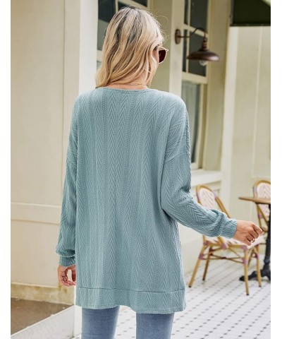 Womens Cardigans Long Sleeve Open Front Casual Lightweight Soft Knit Sweater Outerwear with Pockets Green $9.50 Sweaters