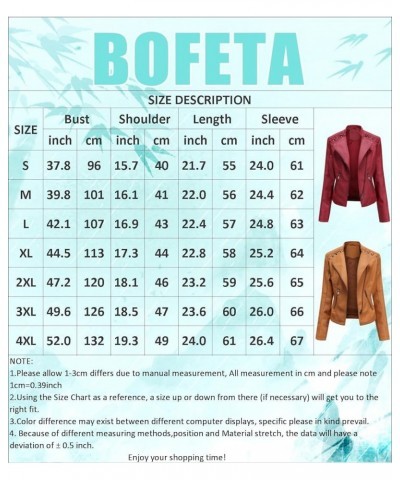 Womens Faux Leather Long Sleeve Jackets Quilted Moto Outwear Slim Lapel Coats Dark Brown $19.66 Coats