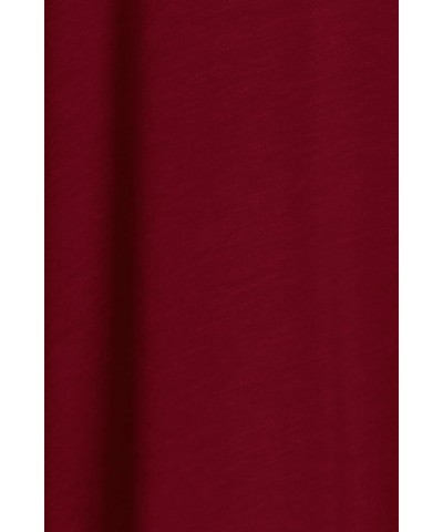 Women's Solid Casual Comfy Short Sleeve Jersey Knit A-Line Midi Dress Hdr00044 Burgundy $15.65 Dresses