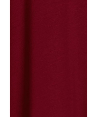 Women's Solid Casual Comfy Short Sleeve Jersey Knit A-Line Midi Dress Hdr00044 Burgundy $15.65 Dresses