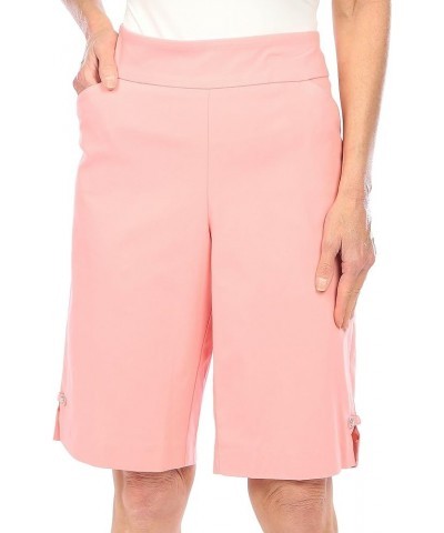 Womens 12 in. Solid Diamond Rivet Shorts 39 (US 8) Light Pink (Peach) $12.69 Shorts