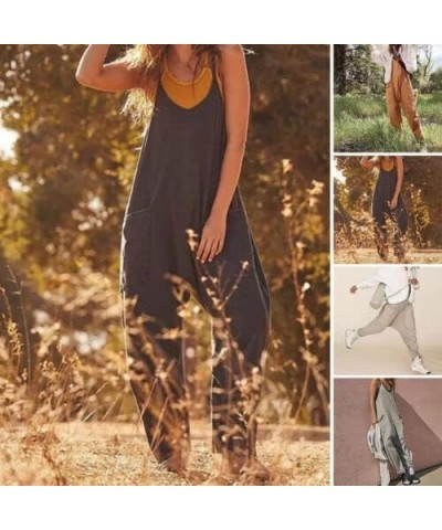 Women Casual Jumpsuits free Hot Shot Summer Onesie Spaghetti Strap Loose Romper Overalls Pocket A4 $11.87 Overalls