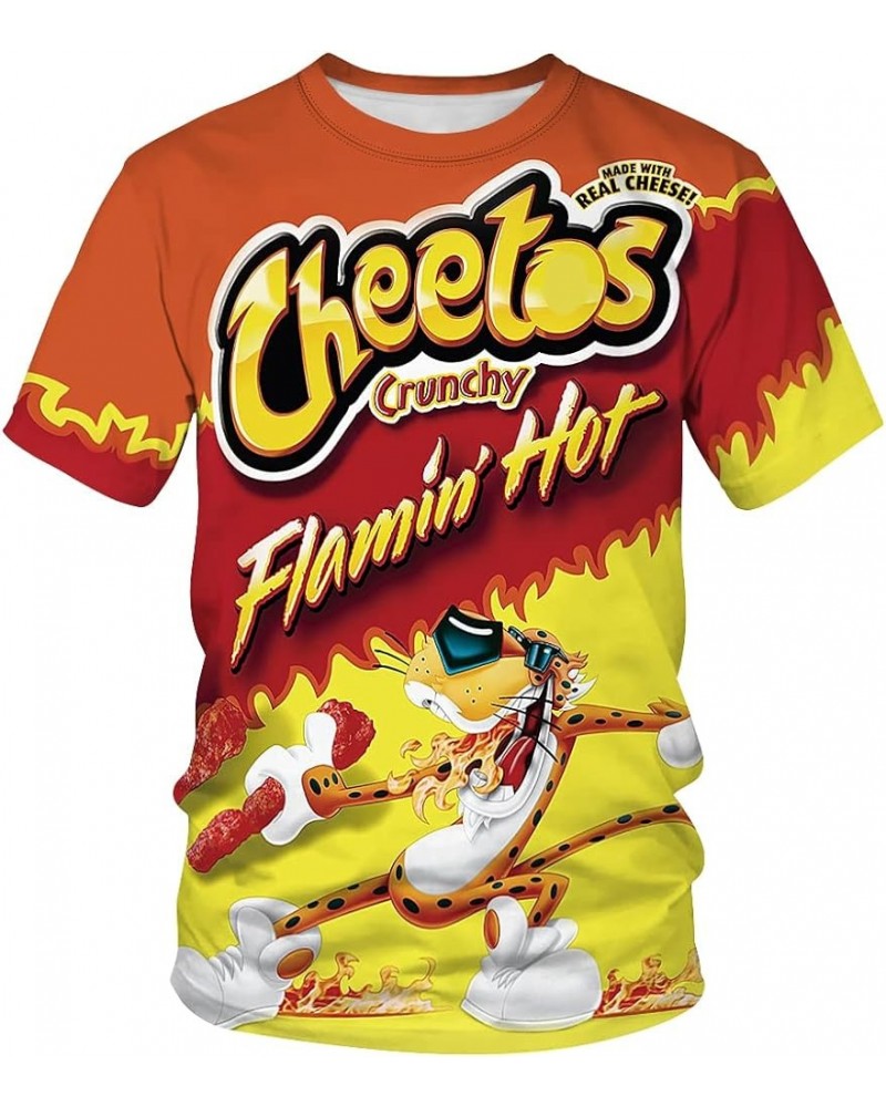 Unisex 3D Print Novelty Short Sleeve T-Shirts Summer Casual Crew Neck Tops Cheetos 1 $11.59 T-Shirts