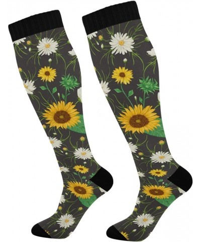 Sunflowers Ladybugs Compression Socks for Women & Men Circulation Long Socks for Running Cycling Athletic Nurse Sunflowers Ch...