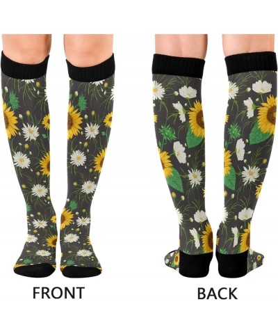 Sunflowers Ladybugs Compression Socks for Women & Men Circulation Long Socks for Running Cycling Athletic Nurse Sunflowers Ch...