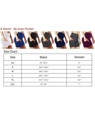 Yoga Shorts for Women High Waist Tummy Control 4 Way Stretch Workout Running Shorts Side Pockets A Shorts-royal Blue $11.52 A...