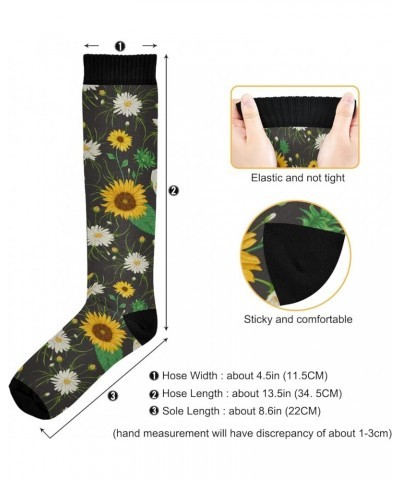 Sunflowers Ladybugs Compression Socks for Women & Men Circulation Long Socks for Running Cycling Athletic Nurse Sunflowers Ch...