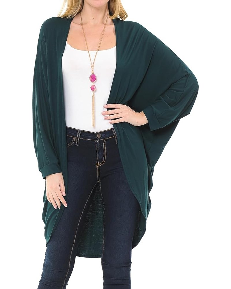 Women's Jersey Batwing Sleeve Cardigan Spring Summer Hunter-green $12.00 Sweaters