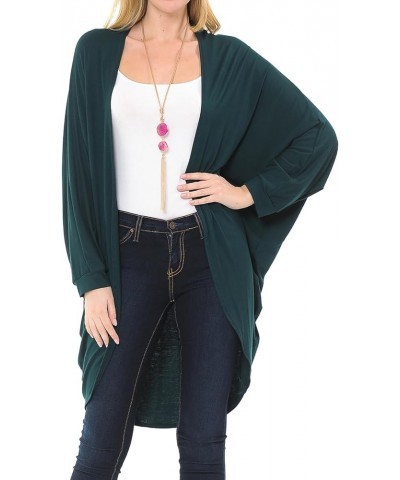 Women's Jersey Batwing Sleeve Cardigan Spring Summer Hunter-green $12.00 Sweaters