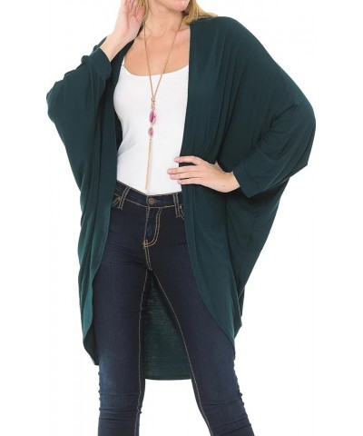 Women's Jersey Batwing Sleeve Cardigan Spring Summer Hunter-green $12.00 Sweaters