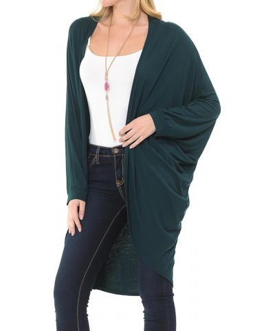 Women's Jersey Batwing Sleeve Cardigan Spring Summer Hunter-green $12.00 Sweaters