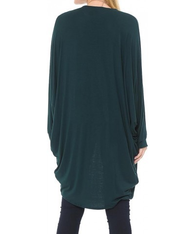 Women's Jersey Batwing Sleeve Cardigan Spring Summer Hunter-green $12.00 Sweaters