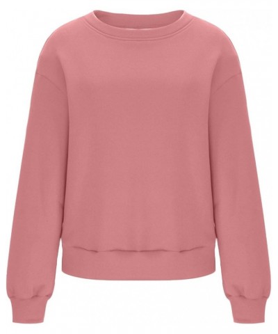 Oversized Long Sleeve Crewneck Sweatshirts For Teen Girls Fall Fashion Womens Pullover Tops Casual Loose y2k Clothes F17-pink...