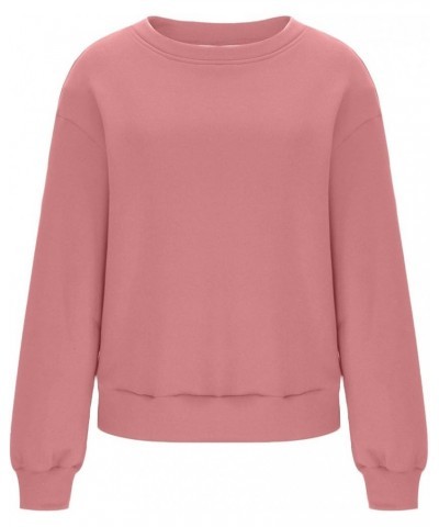 Oversized Long Sleeve Crewneck Sweatshirts For Teen Girls Fall Fashion Womens Pullover Tops Casual Loose y2k Clothes F17-pink...