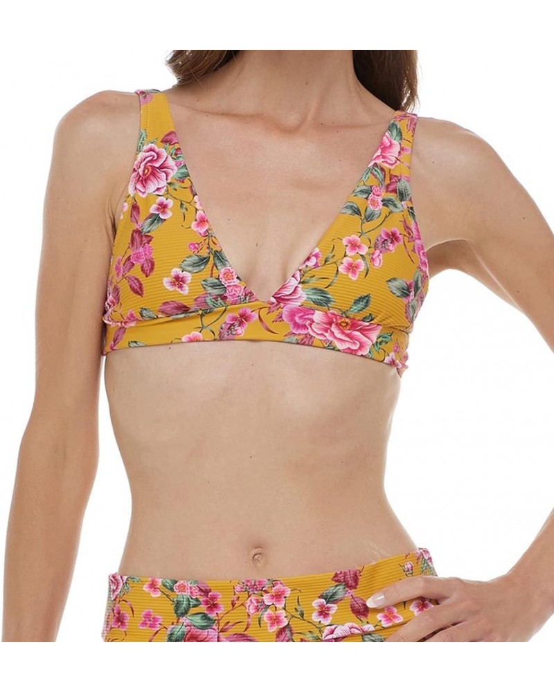 Women's Standard Isabella Wide Band Triangle Bikini Top Swimsuit Vintage Floral Print $9.78 Swimsuits