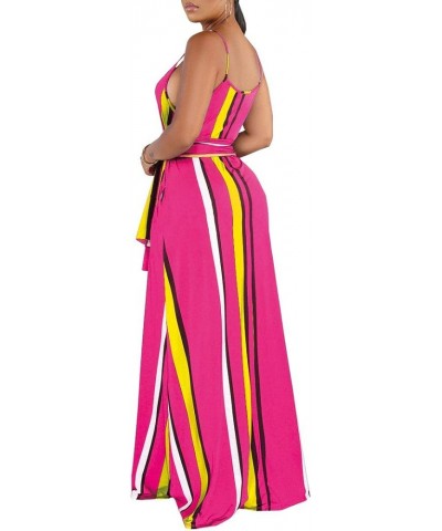 Womens Plus-Size Summer Bohemian Beach Sundress Spaghetti Strap Loose Long Maxi Dresses with Pockets Rose Spaghetti Strap Sun...