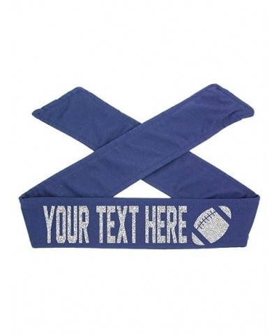 DESIGN YOUR OWN CUSTOM TIE FOOTBALL HEADBAND - GLITTER LETTERS - FOOTBALL (RED TIE DYE) NAVY $9.00 Activewear