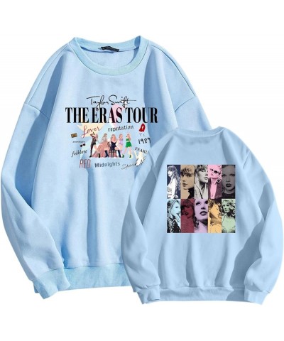 Womens Sweatshirt Casual Crewneck Long Sleeve Oversize Pullover Tops Vintage 1989 Concert Fan Sweatshirts Z1-light Blue $9.68...