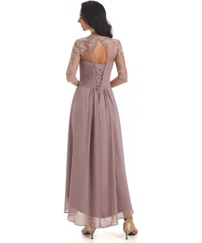 Lace Appliques Mother of The Bride Dresses for Women Tea Length Chiffon Formal Evening Party Gown Mauve $45.00 Dresses