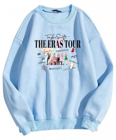 Womens Sweatshirt Casual Crewneck Long Sleeve Oversize Pullover Tops Vintage 1989 Concert Fan Sweatshirts Z1-light Blue $9.68...