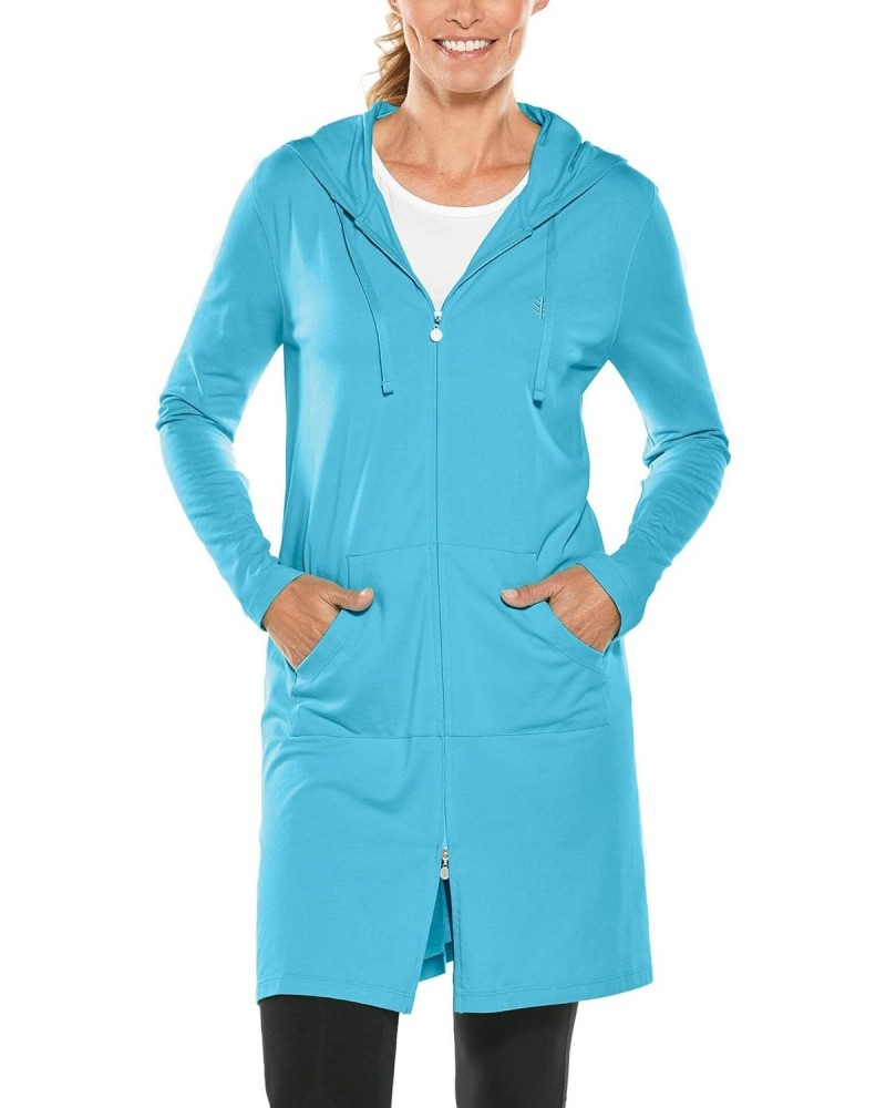 UPF 50+ Women's Cabana Hoodie - Sun Protective (2X- Aruba Blue) $16.45 Hoodies & Sweatshirts