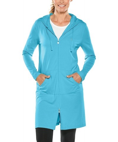 UPF 50+ Women's Cabana Hoodie - Sun Protective (2X- Aruba Blue) $16.45 Hoodies & Sweatshirts