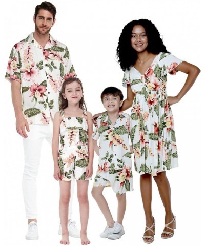 Matchable Family Hawaiian Luau Men Women Girl Boy Clothes in Cream Rafelsia Women Women Fairy $18.00 Dresses