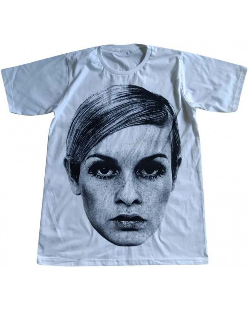 Unisex Twiggy T-Shirt Short Sleeve Mens Womens White $10.00 T-Shirts