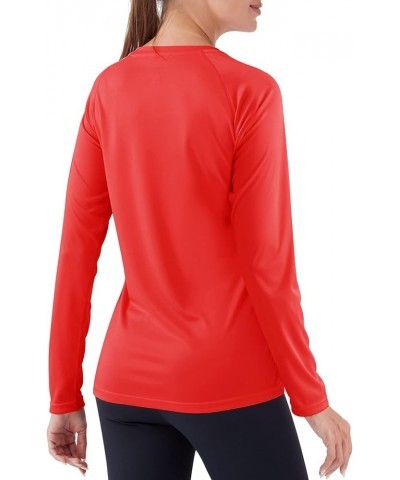 Women's UPF 50+ Sun Protection Long Sleeve Shirts Rash Guard Shirts Quick Dry Lightweight Hiking Shirts Red $12.71 Activewear