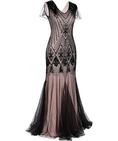 1920s Gatsby Dress Women Flapper Evening Party Dress V Neck Art Deco Sequins Cocktail Formal Long Maxi Gown Color1 $21.50 Dre...