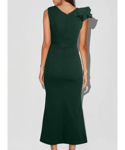 Womens Formal Dress Batwing Sleeve Waist Belted High Slit Long Maxi Cocktail Party Dresses Evening Gown Z Green $28.04 Dresses