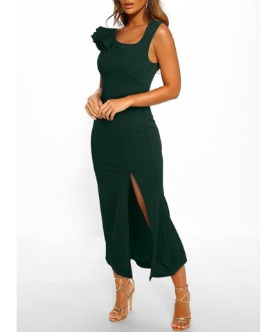 Womens Formal Dress Batwing Sleeve Waist Belted High Slit Long Maxi Cocktail Party Dresses Evening Gown Z Green $28.04 Dresses