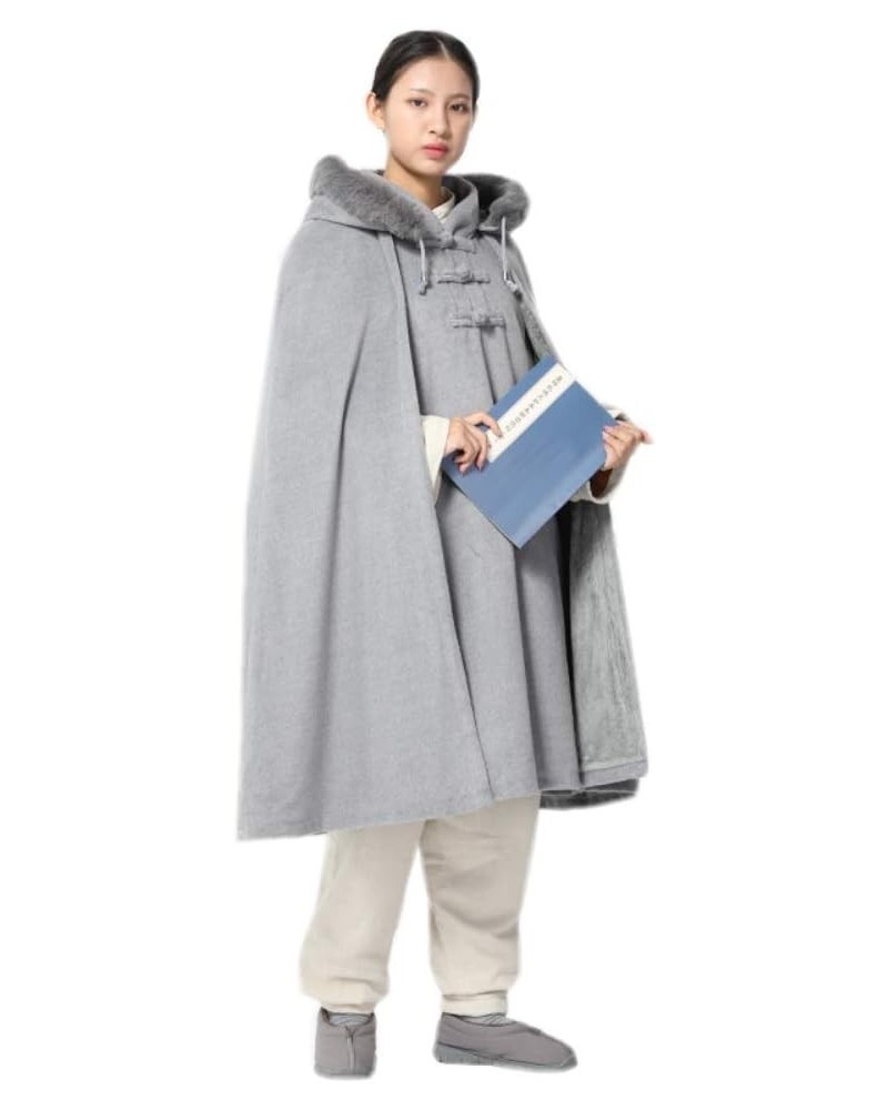 Winter Velvet Zen Practice Meditation Cloak 100cm Light Grey $50.16 Coats