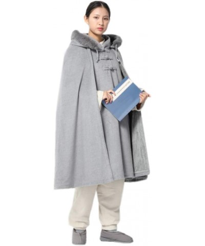 Winter Velvet Zen Practice Meditation Cloak 100cm Light Grey $50.16 Coats