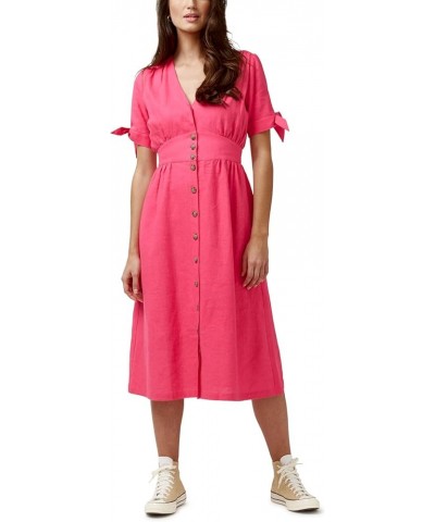 Women's Mariposa V Neck Button Front Dress Pink Yarrow $33.76 Dresses