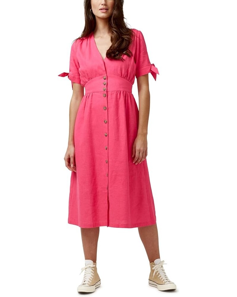 Women's Mariposa V Neck Button Front Dress Pink Yarrow $33.76 Dresses