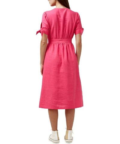 Women's Mariposa V Neck Button Front Dress Pink Yarrow $33.76 Dresses