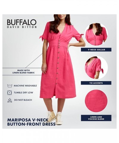 Women's Mariposa V Neck Button Front Dress Pink Yarrow $33.76 Dresses