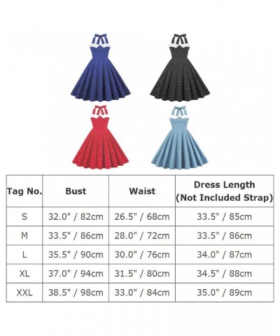 Women's Vintage 1950s Cocktail Party Swing Dress Summer Sleeveless Halter Retro Wedding Formal A-line Midi Dresses Royal Blue...