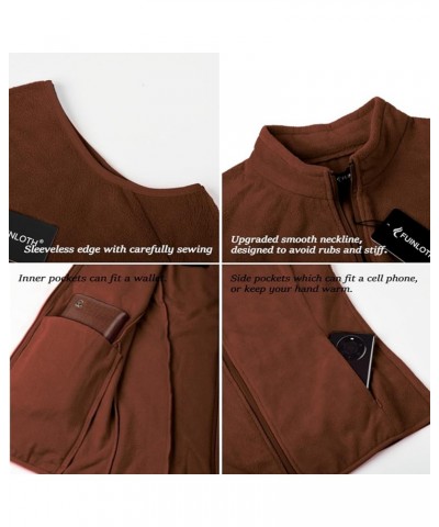 Women's Fleece Vest, Polar Soft Sleeveless Classic Fit with Zip up Pockets Chocolate $16.50 Vests