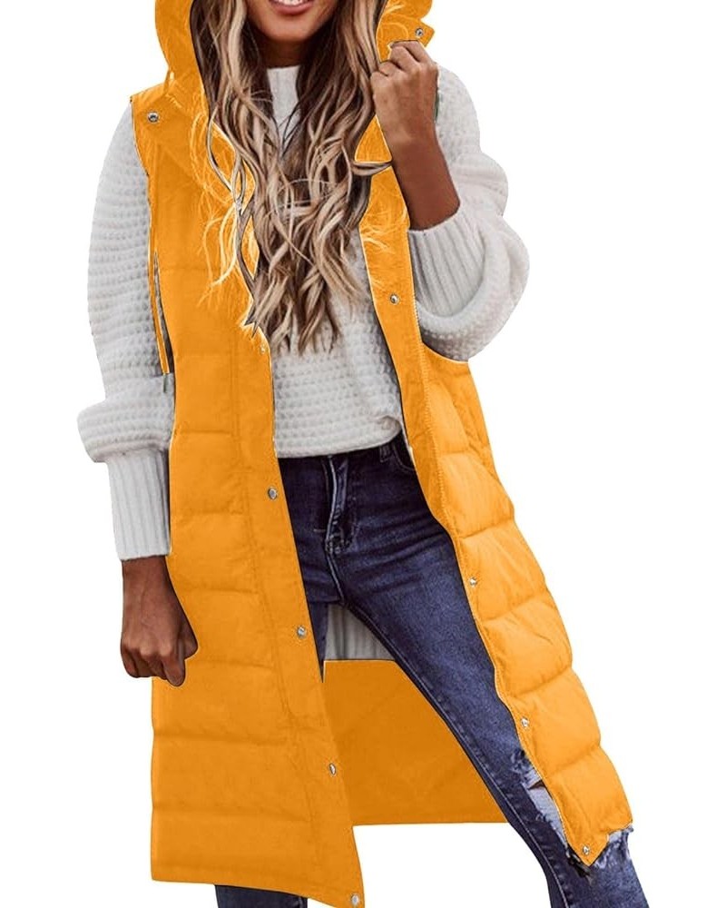 Red Puffer Vest Coat Vest With Hood Sleeveless Warm Down Coat With Pockets Quilted Vest Down Full-Zip Hooded Black Gold-f $20...