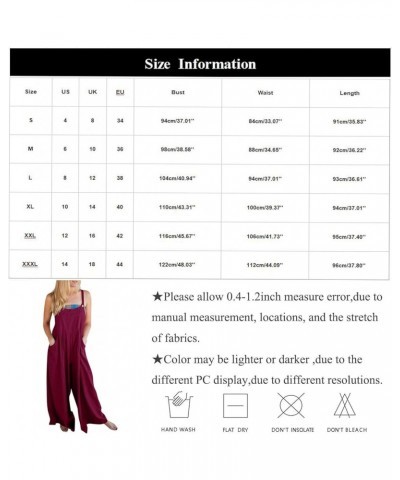 Summer Jumpsuits for Women Cotton Linen Sleeveless Adjustable Strap Button Jumpsuits Casual Loose Wide Leg Rompers E-pink $11...