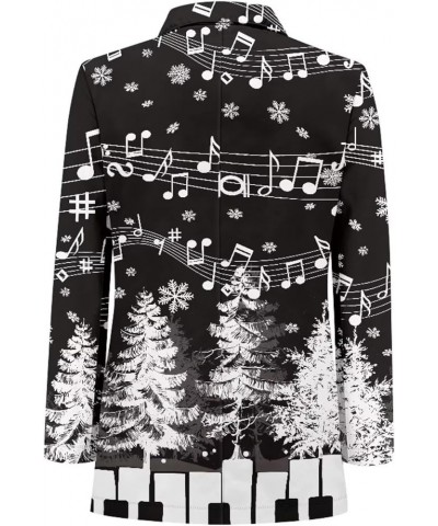 Womens Casual Blazers Open Front Long Sleeve Work Office Jackets Blazer with Pockets Christmas Tree Music Notes $15.12 Blazers