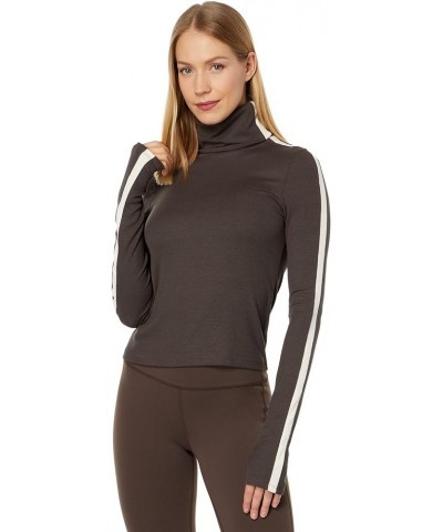 Women's Jackson Rib Turtleneck Dark Chocolate/Crème $22.09 Blouses