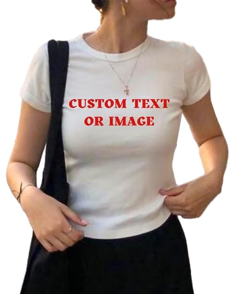 Customized T Shirts for Women Design Your Own Shirt Add Text Image Logo Personalized Short Sleeve Tee Printing Purple $7.50 T...