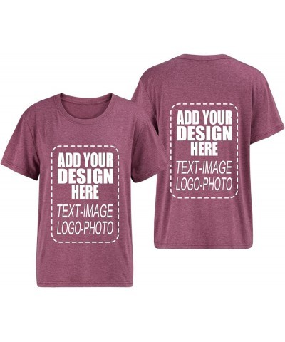 Customized T Shirts for Women Design Your Own Shirt Add Text Image Logo Personalized Short Sleeve Tee Printing Purple $7.50 T...