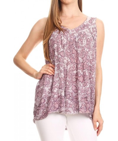 Bohemian Summer Sleeveless Blouse Mauve $10.25 Blouses